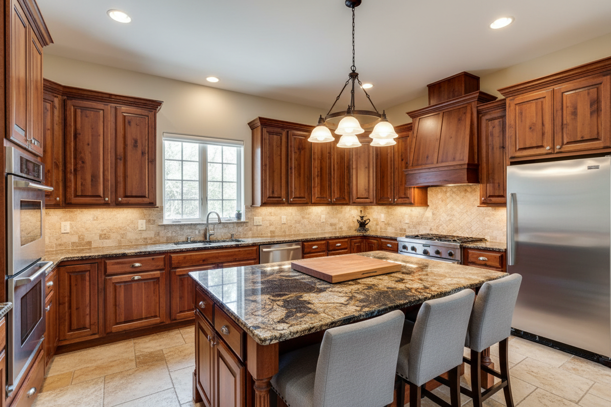 Dark Cherry Kitchen Cabinets