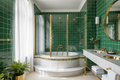 Luxury Green Tile Roman Bathroom