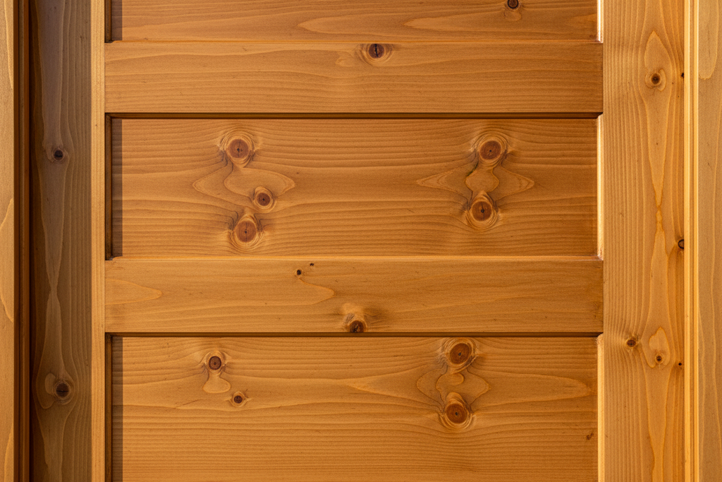 Stained Pine Door Close-Up