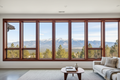 Windows with Dark Cherrywood Casing